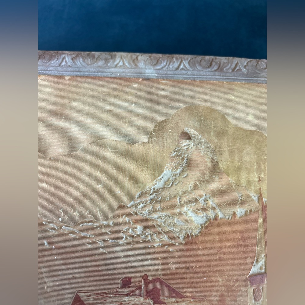 Vintage Incolay Stone Jewelry Box with Scenery of Zermatt and the Matterhorn - Picture 7 of 11